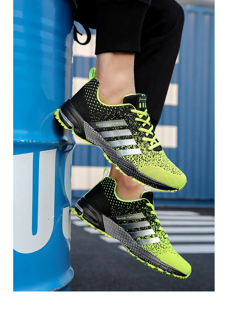 Men’s Green Breathable Running Shoes – Big Size 47